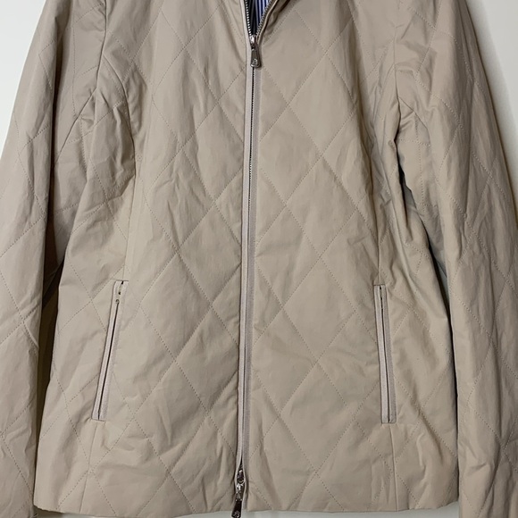 Brooks Brothers | Tan Khaki Diamond Stitch Quilted Double Zipper Jacket 6 - Picture 7 of 15